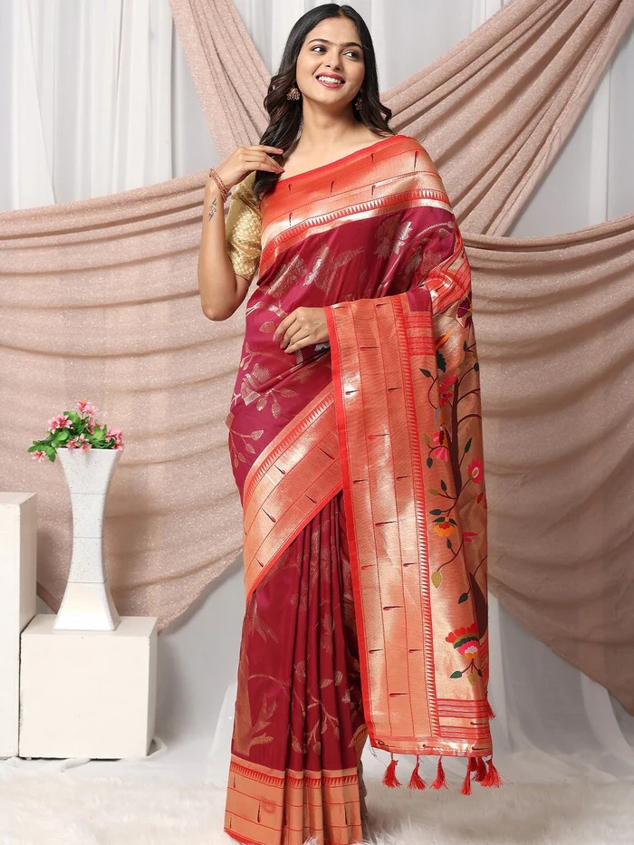 Banarasi Soft Silk Saree with Gold Zari Weaving